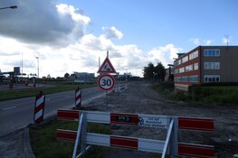 Wegwerkzaamheden aan de Karel Poststraat in Heerenveen