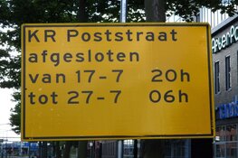 Wegwerkzaamheden aan de Karel Poststraat in Heerenveen