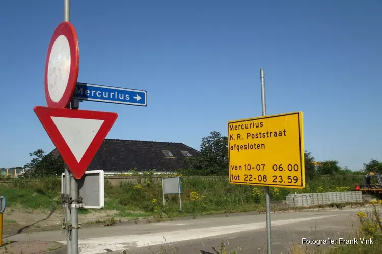 Wegwerkzaamheden Mercurius en deel K.R. Poststraat in beeld