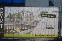 Bouw van woningen en appartementen aan de Nieuwstraat in Heerenveen vordert
