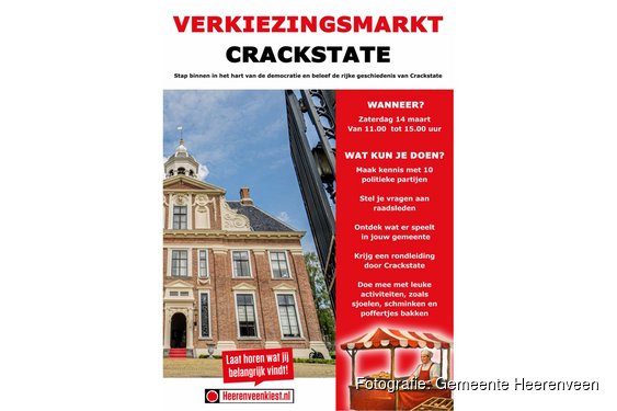 Verkiezingsmarkt Crackstate op 14 maart