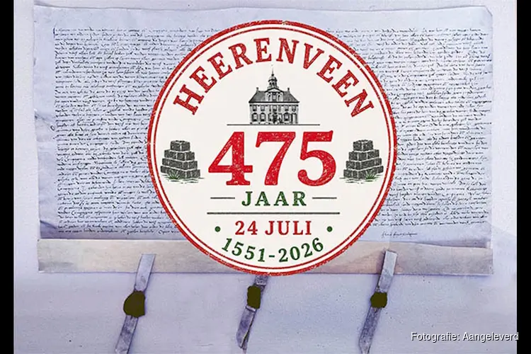 Feestelijk programma viering 475 jaar Heerenveen op 24 juli 2026‍