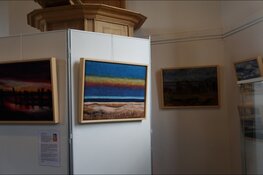 Expositie van wol schilderijen Pytsje Cuperus de galerie van Mildam